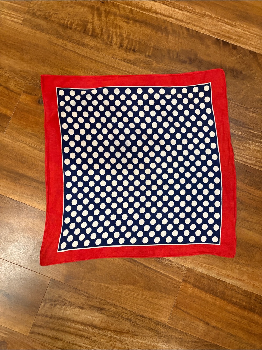 Polka Dot Navy and Red cotton scarf Hankerchief